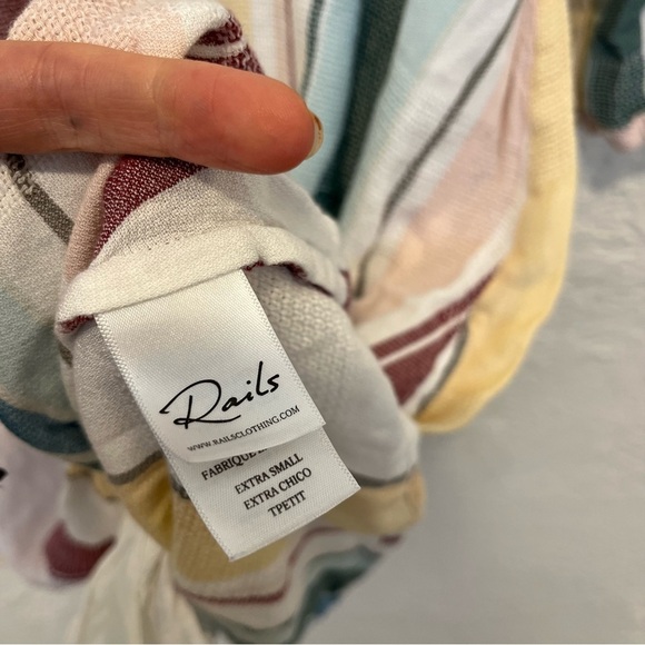 Rails Anthropologie Becca Faux Wrap Dress Cusco Striped XS - Picture 7 of 8